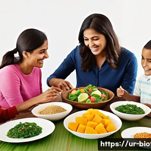 면역시스템과 질병 예방 - **A Vibrant Family Meal Promoting Health and Togetherness:**
    "A diverse family, including parent...