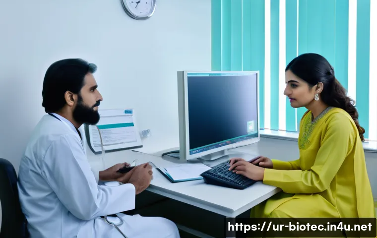 신약 개발 임상 시험 - A modern clinical trial laboratory scene in Pakistan, showing a diverse group of adult patients wear...